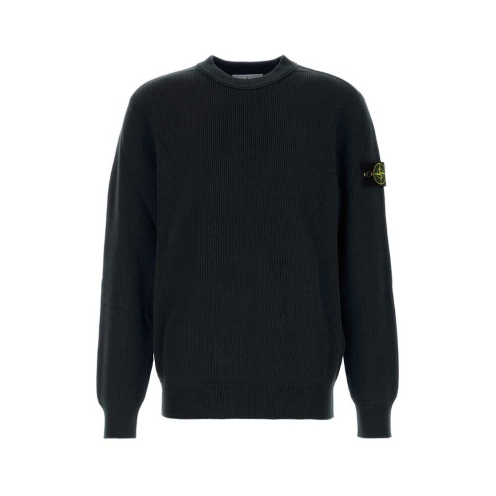 Stone Island Men Black Cotton Sweater